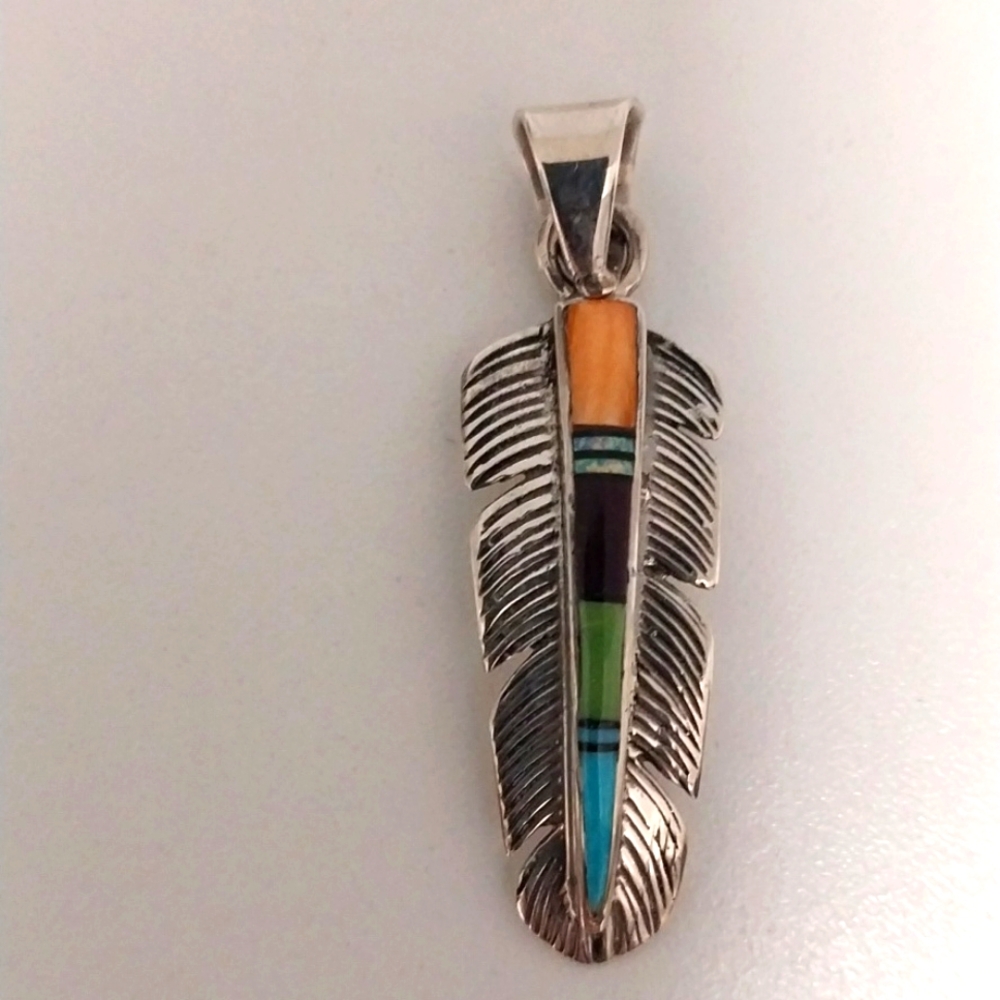Beautiful artisan colorful southwestern Pendant NWT